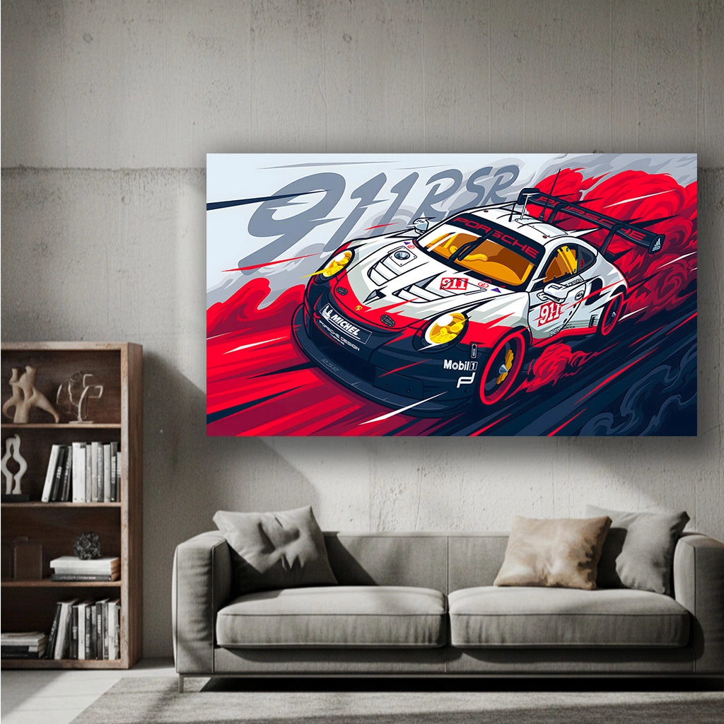 Velocity Icon 911 - Luxury Sports Car Canvas Wall Art, Modern Supercar Print for Living Room & Office Decor (High-Definition)