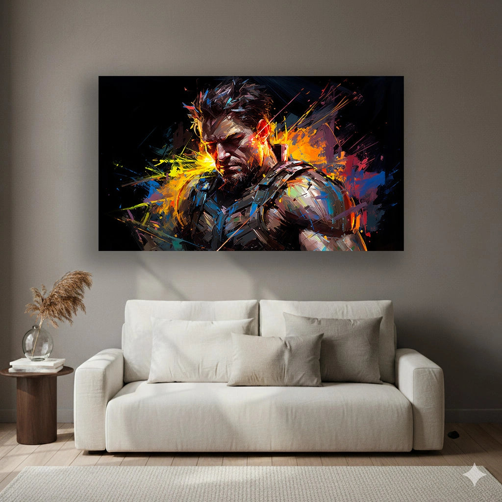 Adamantium Fury - Superhero Canvas Wall Art, Comic Book Inspired Canvas Print for Gaming Room & Teen Bedroom (Vibrant Colors)