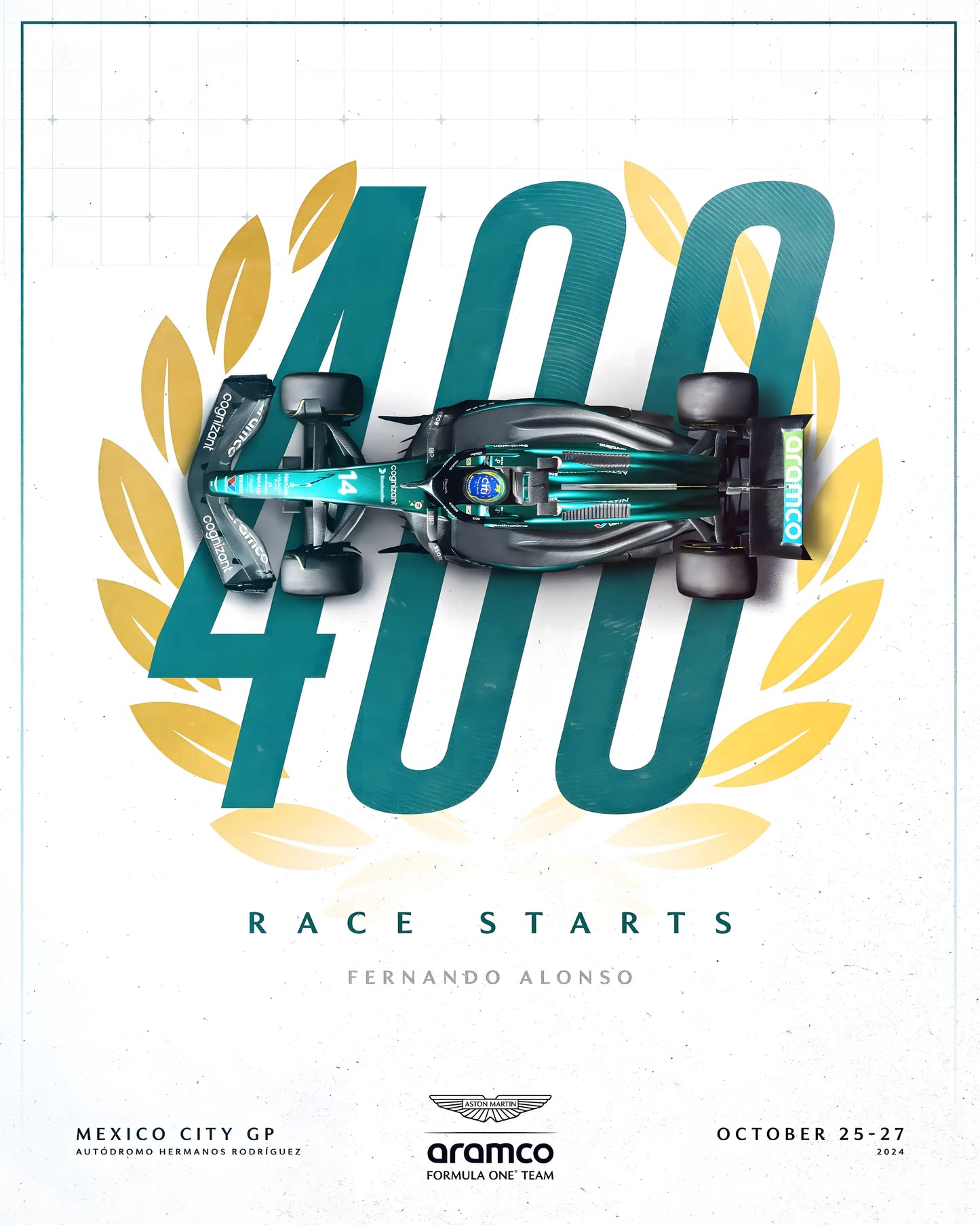 Race Starts 400 - F1 Racing Car Canvas Print, Premium Formula 1 Motorsport Wall Art for Living Room & Office (Ready to Hang)