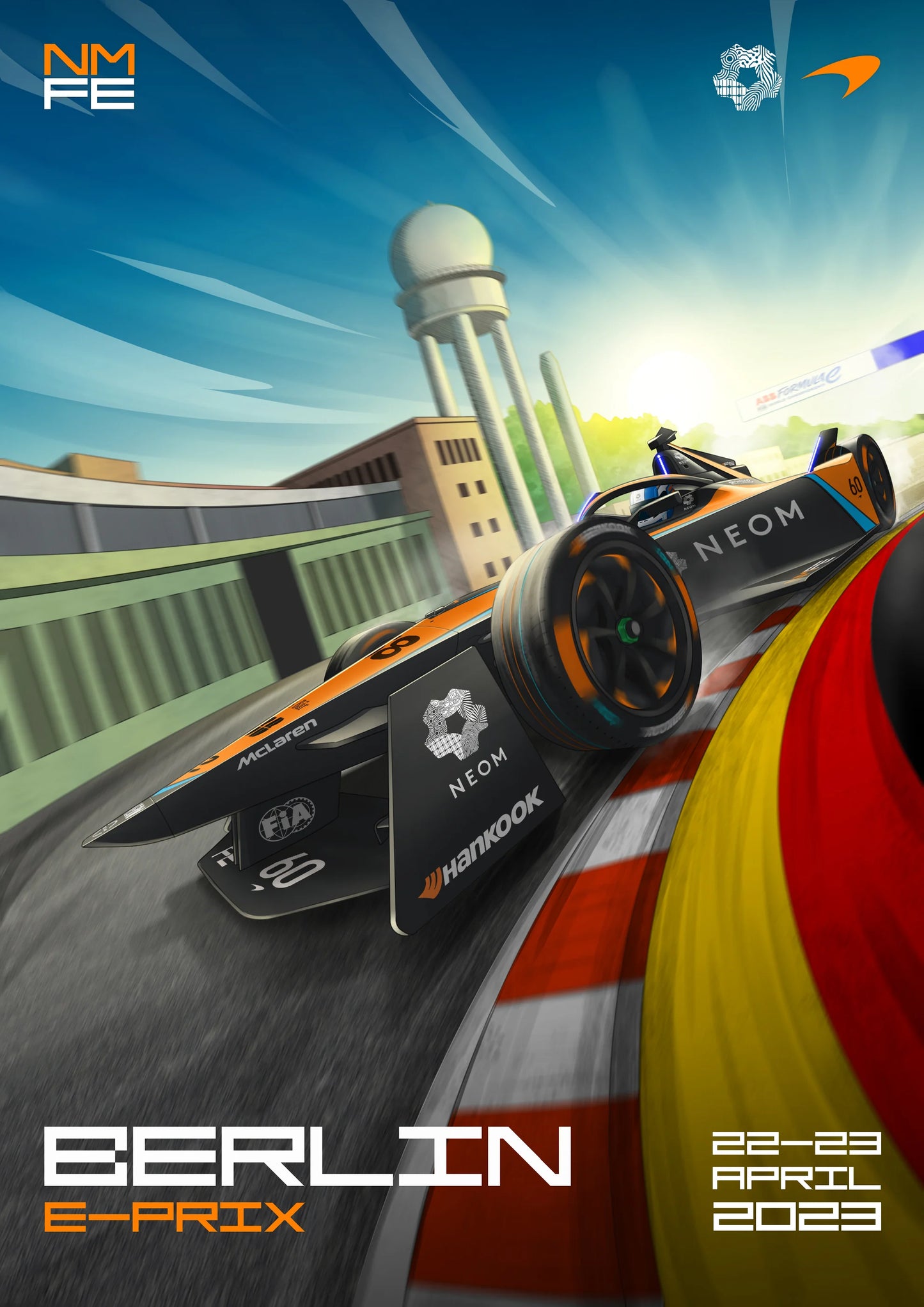 Checkpoint Velocity - Berlin E-Prix - F1 Racing Car Canvas Print, Premium Formula 1 Motorsport Wall Art for Living Room & Office (Ready to Hang)