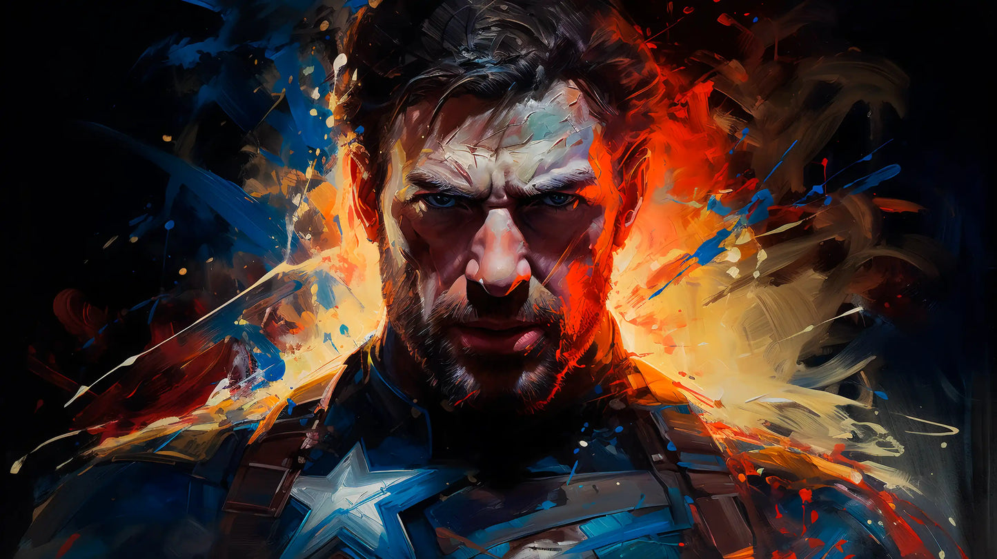 Cold War Patriot - Superhero Canvas Wall Art, Comic Book Inspired Canvas Print for Gaming Room & Teen Bedroom (Vibrant Colors)