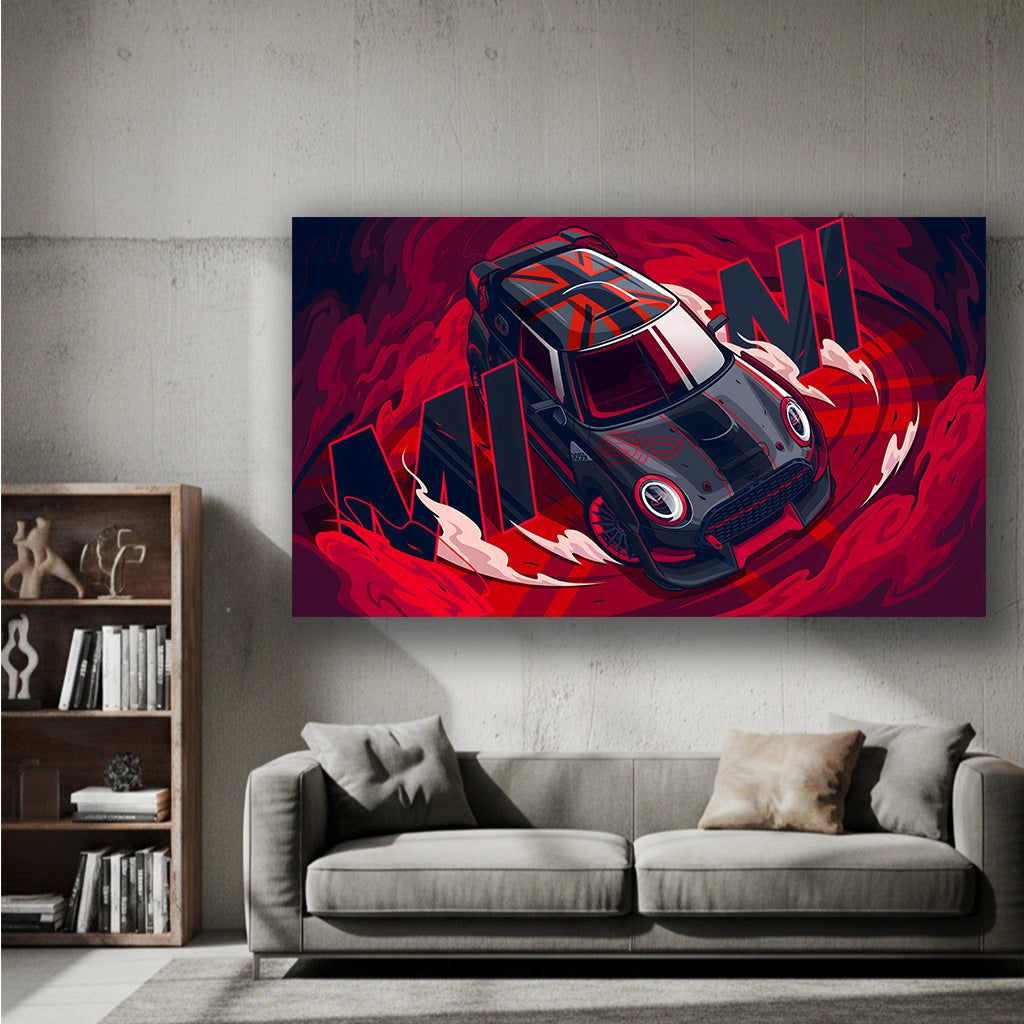 Crimson Velocity - Luxury Sports Car Canvas Wall Art, Modern Supercar Print for Living Room & Office Decor (High-Definition)