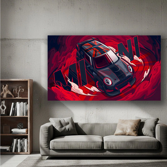 Crimson Velocity - Luxury Sports Car Canvas Wall Art, Modern Supercar Print for Living Room & Office Decor (High-Definition)