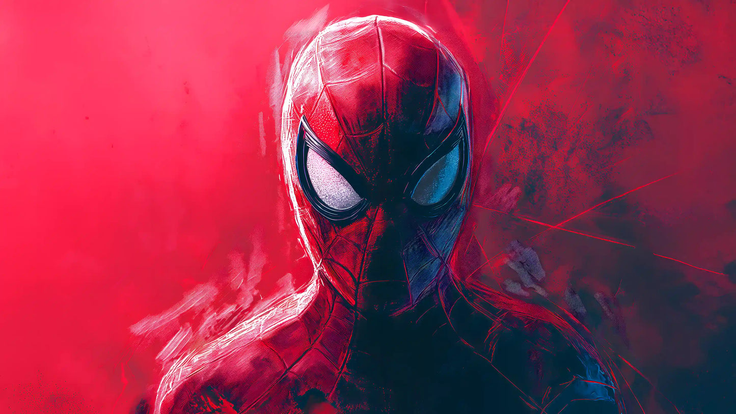 Crimson Vigilante  - Superhero Canvas Wall Art, Comic Book Inspired Canvas Print for Gaming Room & Teen Bedroom (Vibrant Colors)