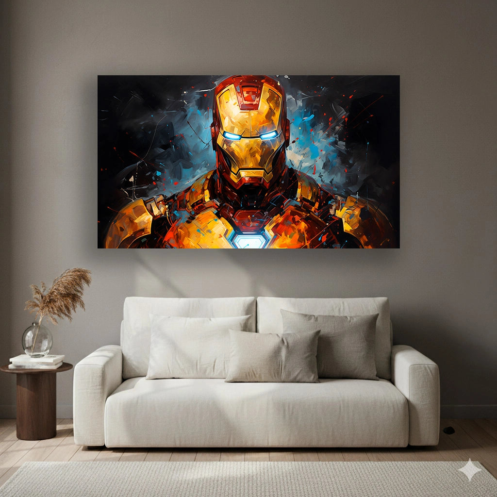 Digital Knight - Superhero Canvas Wall Art, Comic Book Inspired Canvas Print for Gaming Room & Teen Bedroom (Vibrant Colors)