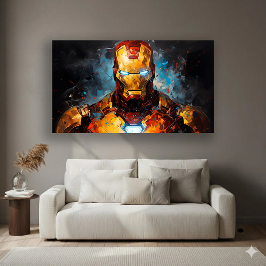 Digital Knight - Superhero Canvas Wall Art, Comic Book Inspired Canvas Print for Gaming Room & Teen Bedroom (Vibrant Colors)