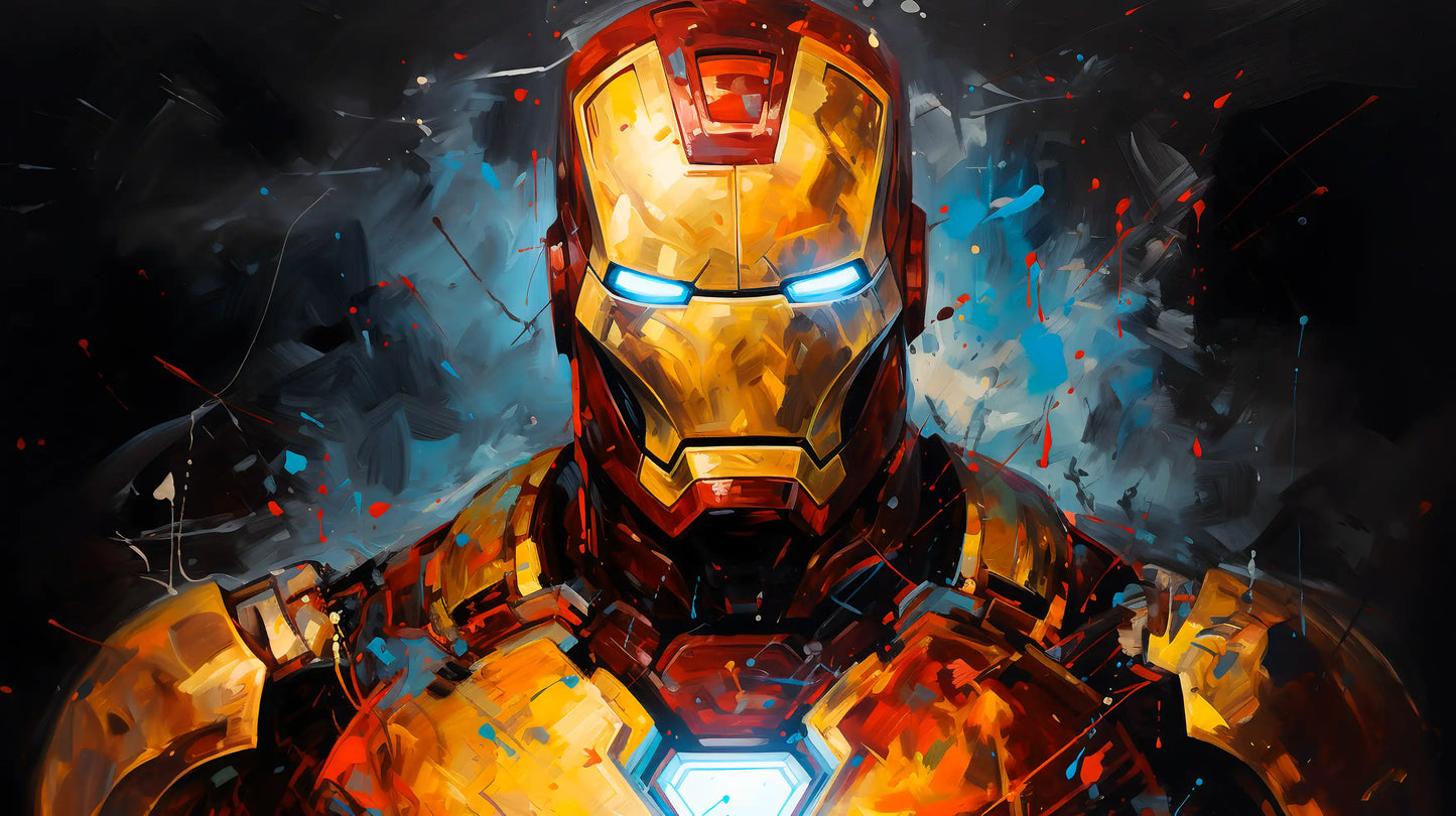 Digital Knight - Superhero Canvas Wall Art, Comic Book Inspired Canvas Print for Gaming Room & Teen Bedroom (Vibrant Colors)