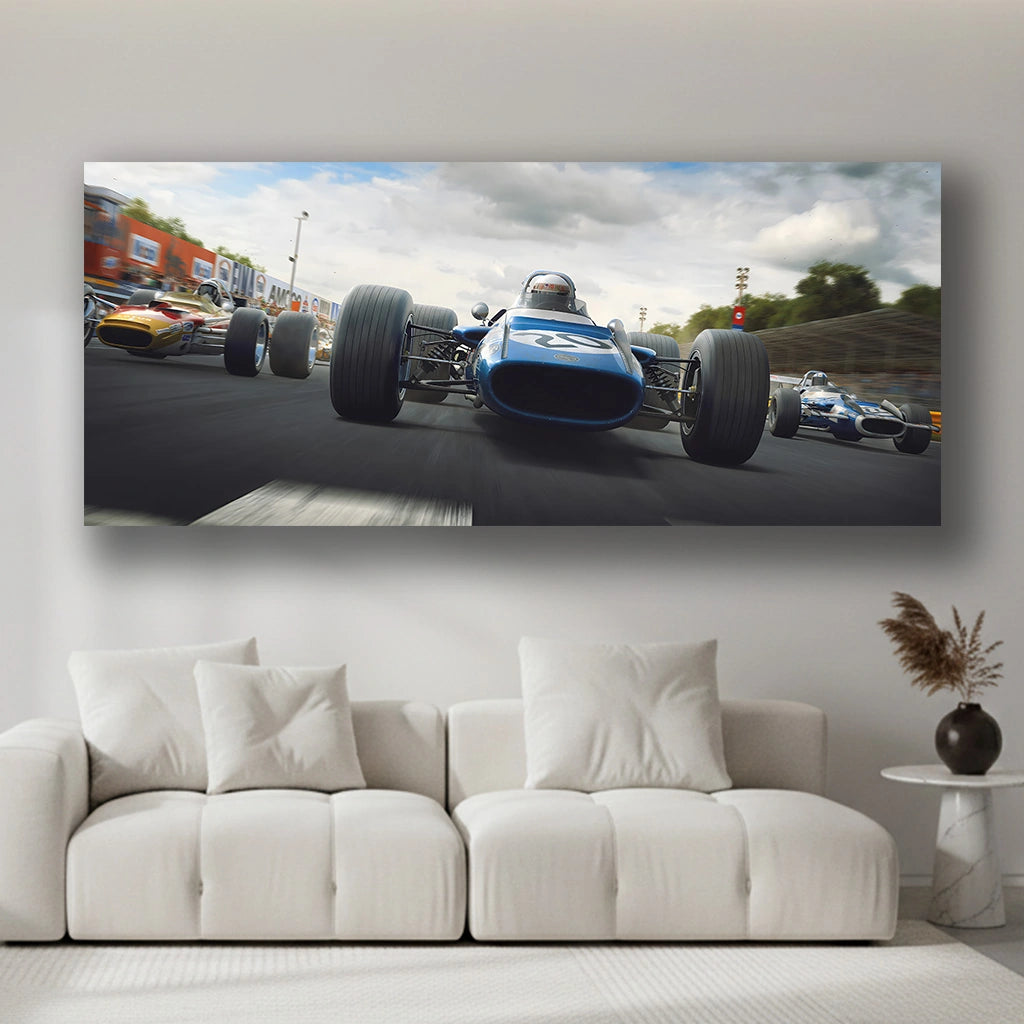 Frontline Legends - Luxury Sports Car Canvas Wall Art, Modern Supercar Print for Living Room & Office Decor (High-Definition)