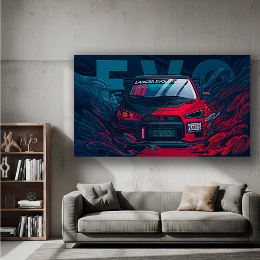 Midnight Evolution - Luxury Sports Car Canvas Wall Art, Modern Supercar Print for Living Room & Office Decor (High-Definition)