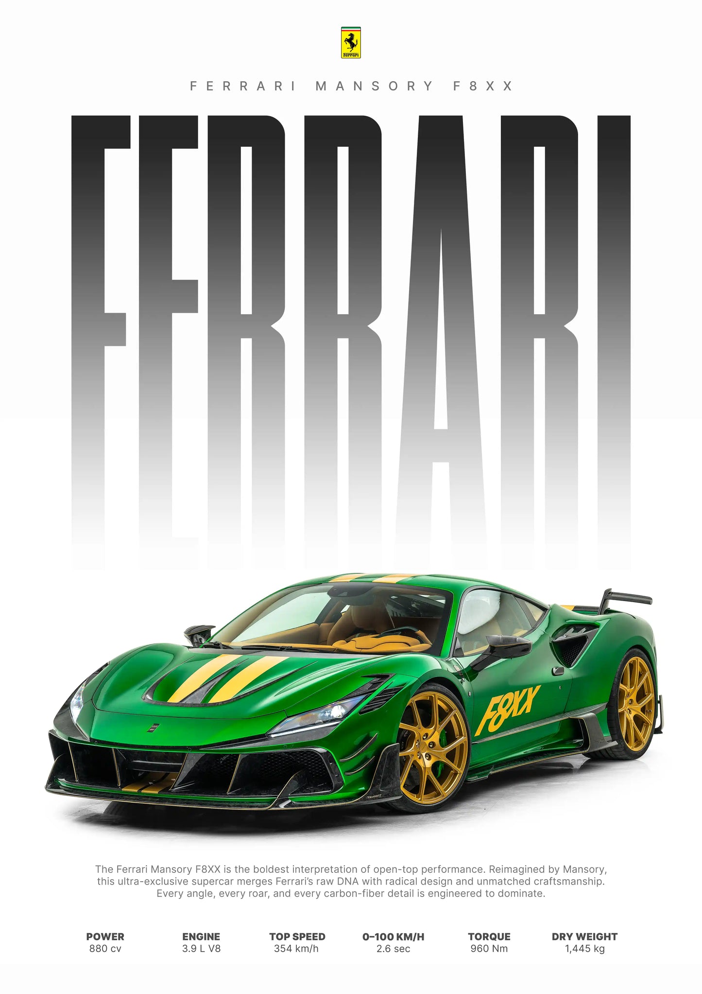 Emerald Dominance - Luxury Sports Car Canvas Wall Art, Modern Supercar Print for Living Room & Office Decor (High-Definition)