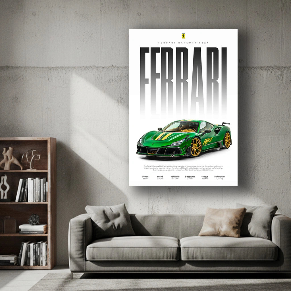 Emerald Dominance - Luxury Sports Car Canvas Wall Art, Modern Supercar Print for Living Room & Office Decor (High-Definition)