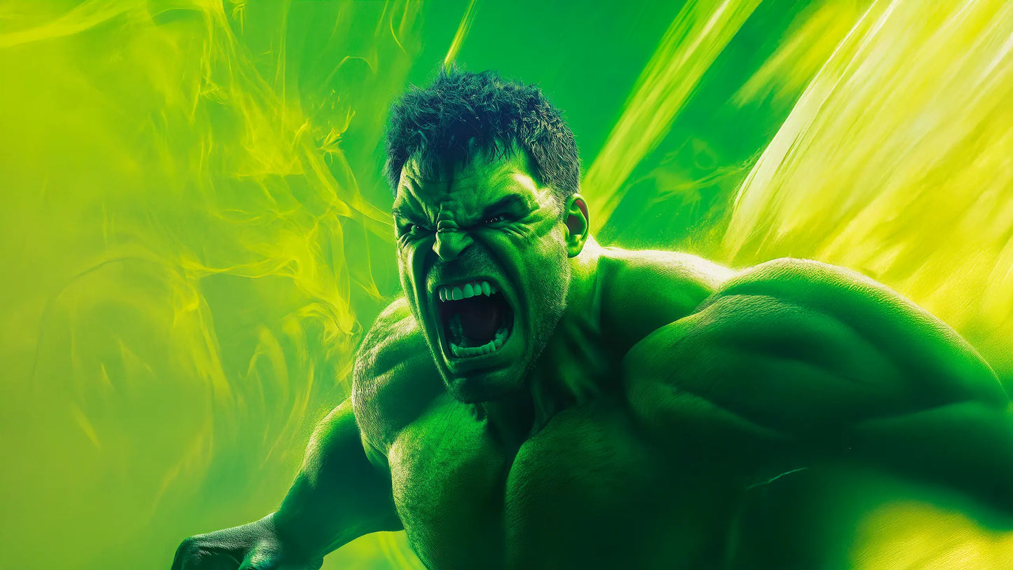 Gamma Unleashed - Superhero Canvas Wall Art, Comic Book Inspired Canvas Print for Gaming Room & Teen Bedroom (Vibrant Colors)