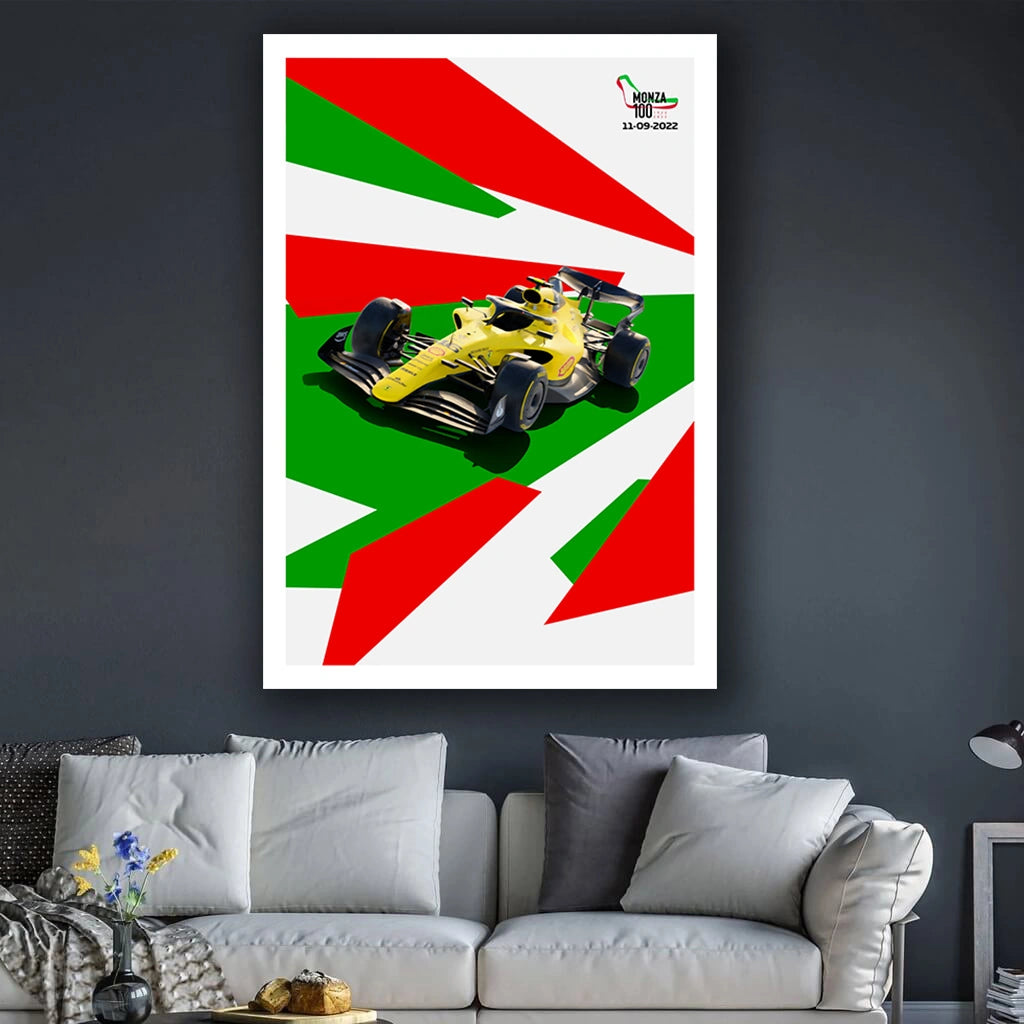 Monza Velocity - F1 Racing Car Canvas Print, Premium Formula 1 Motorsport Wall Art for Living Room & Office (Ready to Hang)