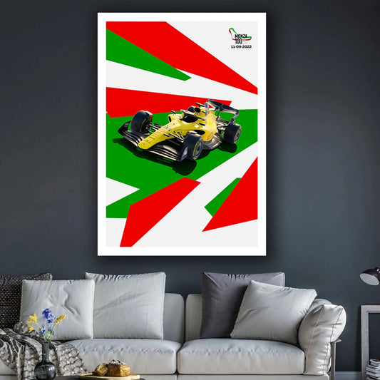 Monza Velocity - F1 Racing Car Canvas Print, Premium Formula 1 Motorsport Wall Art for Living Room & Office (Ready to Hang)