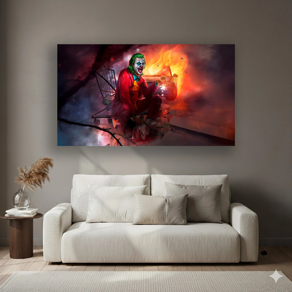 Carnival of Chaos - Superhero Canvas Wall Art, Comic Book Inspired Canvas Print for Gaming Room & Teen Bedroom (Vibrant Colors)