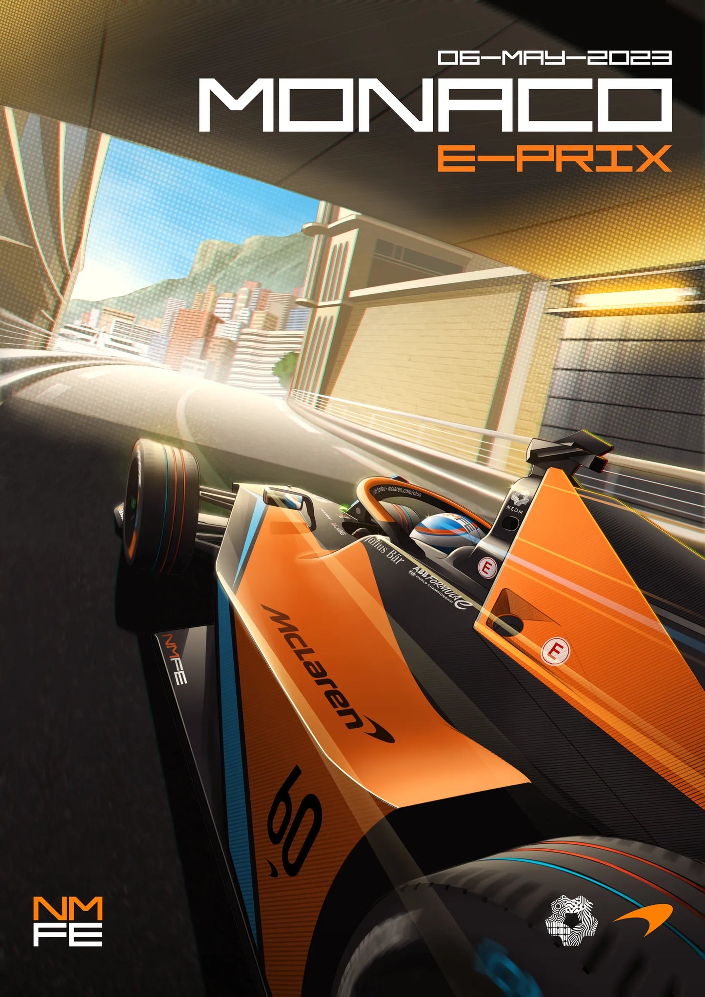 Monaco Electric Fury - F1 Racing Car Canvas Print, Premium Formula 1 Motorsport Wall Art for Living Room & Office (Ready to Hang)