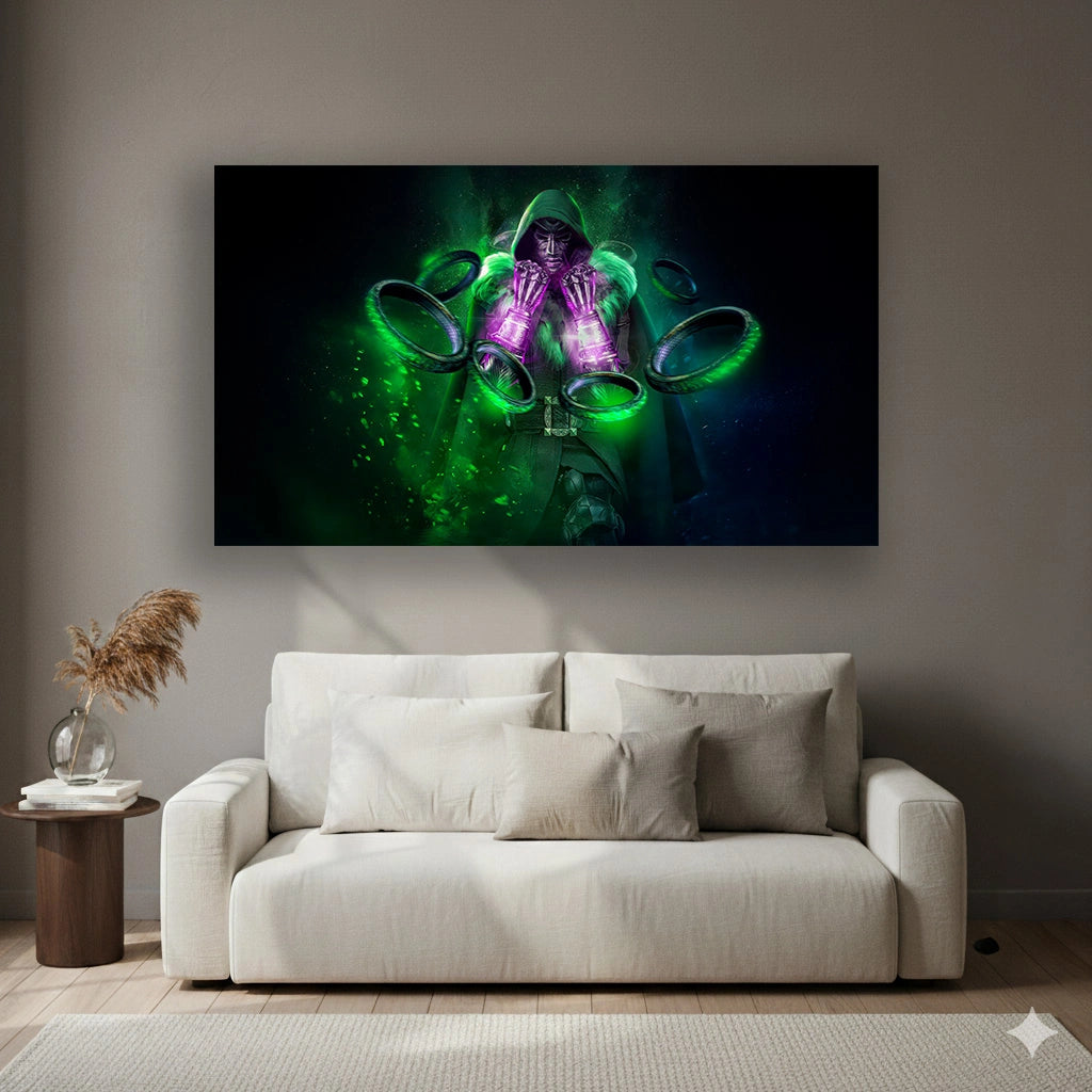 Arcane Orbit - Superhero Canvas Wall Art, Comic Book Inspired Canvas Print for Gaming Room & Teen Bedroom (Vibrant Colors)