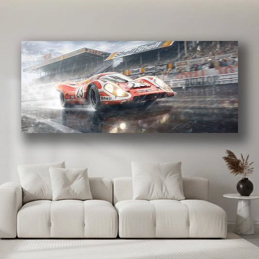 Victory Through the Storm - Luxury Sports Car Canvas Wall Art, Modern Supercar Print for Living Room & Office Decor (High-Definition)