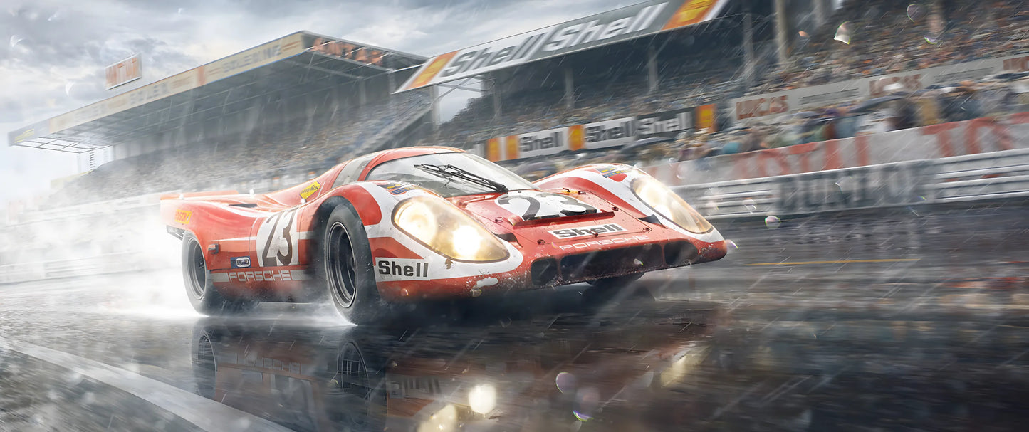 Victory Through the Storm - Luxury Sports Car Canvas Wall Art, Modern Supercar Print for Living Room & Office Decor (High-Definition)