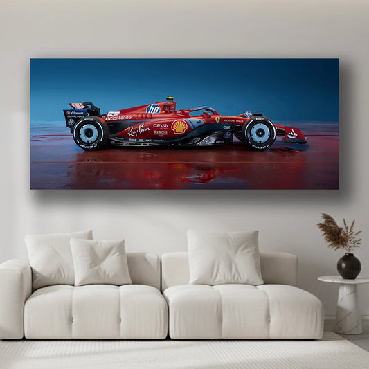 Redline Sovereign - Luxury Sports Car Canvas Wall Art, Modern Supercar Print for Living Room & Office Decor (High-Definition)
