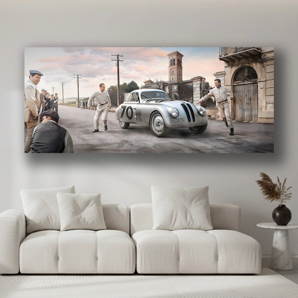 Heritage in Motion - Luxury Sports Car Canvas Wall Art, Modern Supercar Print for Living Room & Office Decor (High-Definition)