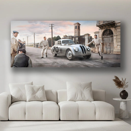 Heritage in Motion - Luxury Sports Car Canvas Wall Art, Modern Supercar Print for Living Room & Office Decor (High-Definition)