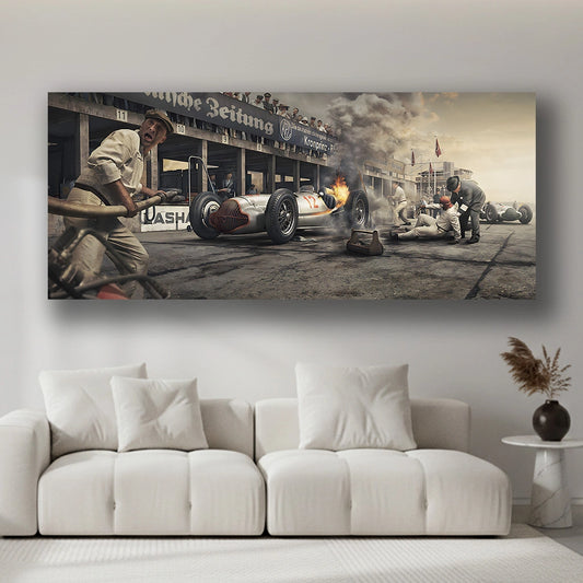 Flames of Valor - Luxury Sports Car Canvas Wall Art, Modern Supercar Print for Living Room & Office Decor (High-Definition)