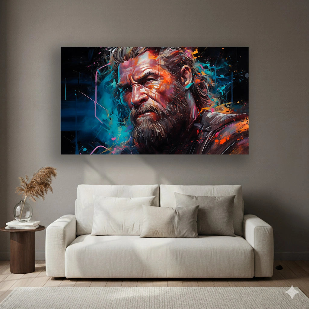 Worn Resolve - Superhero Canvas Wall Art, Comic Book Inspired Canvas Print for Gaming Room & Teen Bedroom (Vibrant Colors)