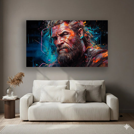 Worn Resolve - Superhero Canvas Wall Art, Comic Book Inspired Canvas Print for Gaming Room & Teen Bedroom (Vibrant Colors)