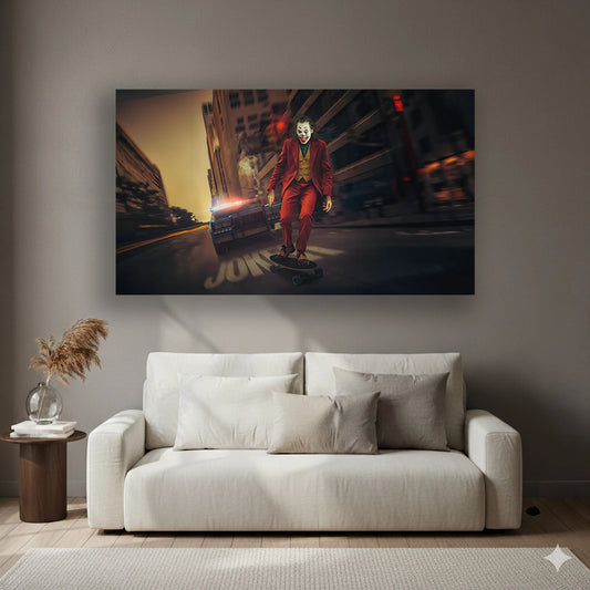 Urban Descent - Superhero Canvas Wall Art, Comic Book Inspired Canvas Print for Gaming Room & Teen Bedroom (Vibrant Colors)