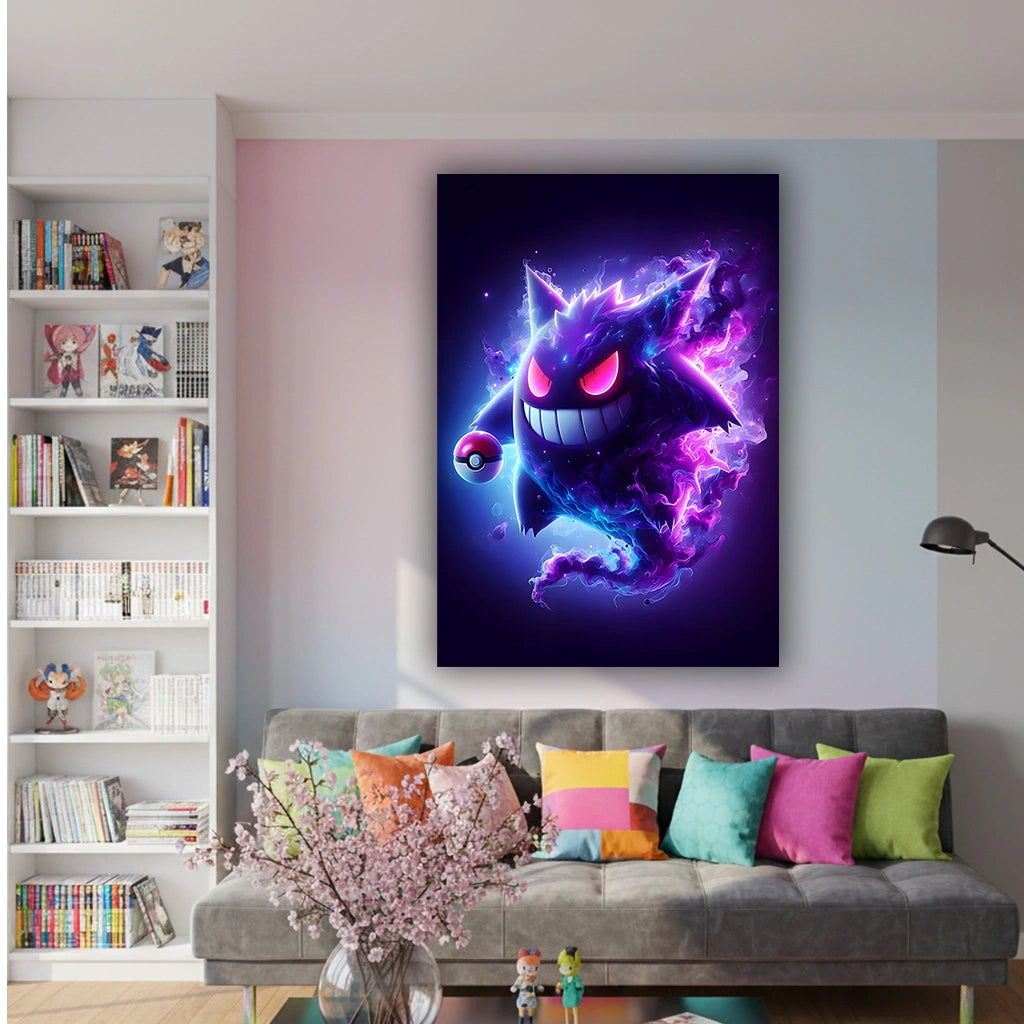 Midnight Mischief - Anime Canvas Wall Art, Premium Manga Poster Print for Gaming Room & Bedroom (Ready to Hang)