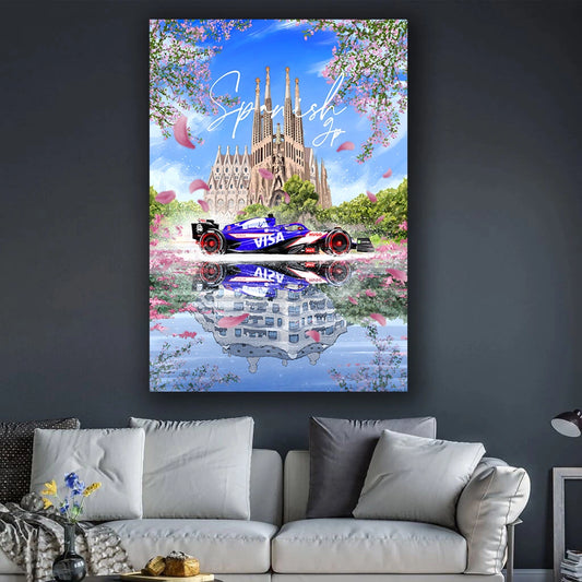 Spanish GP Ascent - F1 Racing Car Canvas Print, Premium Formula 1 Motorsport Wall Art for Living Room & Office (Ready to Hang)