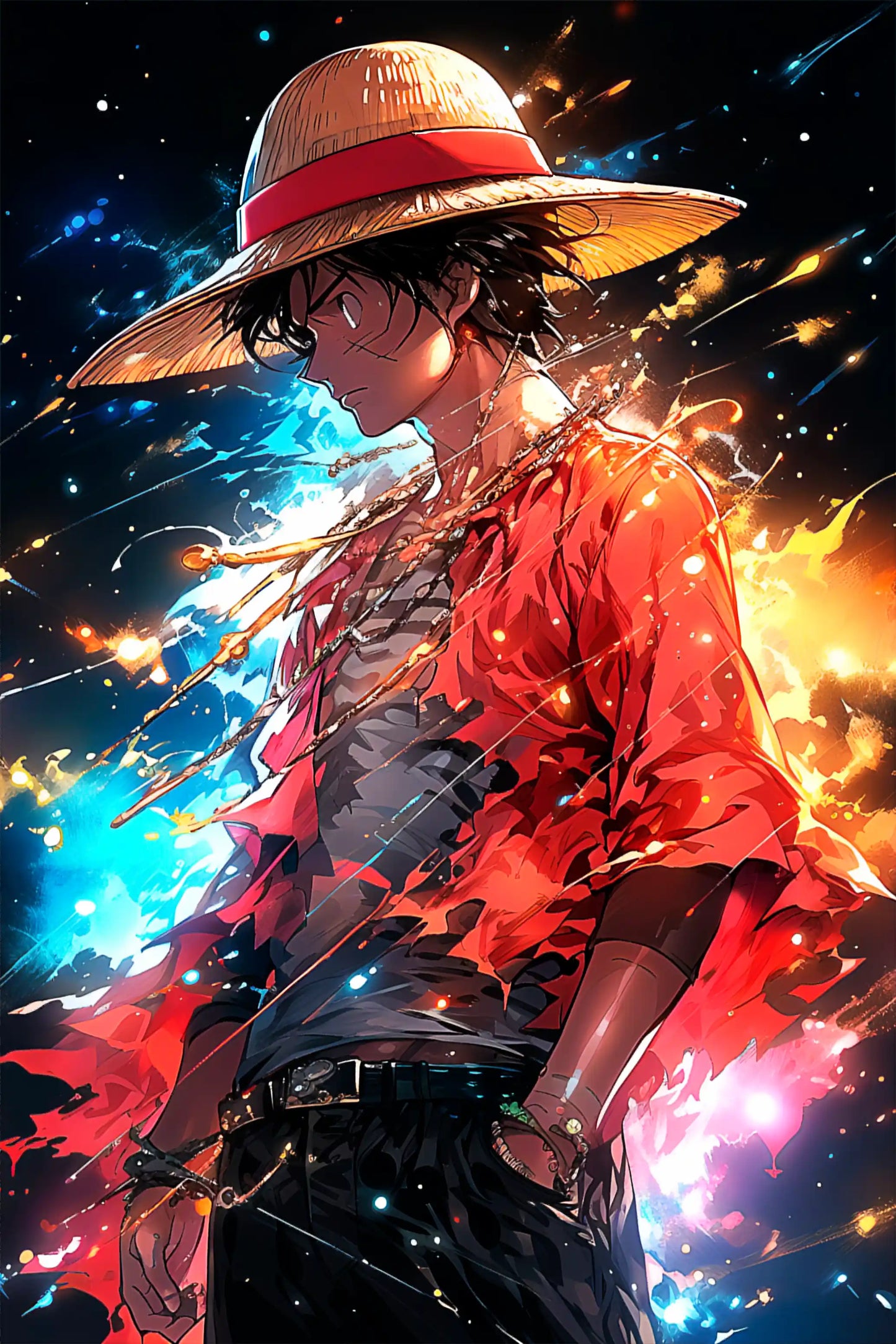 Straw Crowned Resolve - Anime Canvas Wall Art, Premium Manga Poster Print for Gaming Room & Bedroom (Ready to Hang)
