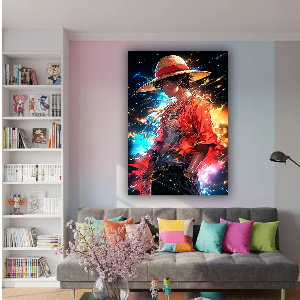 Straw Crowned Resolve - Anime Canvas Wall Art, Premium Manga Poster Print for Gaming Room & Bedroom (Ready to Hang)