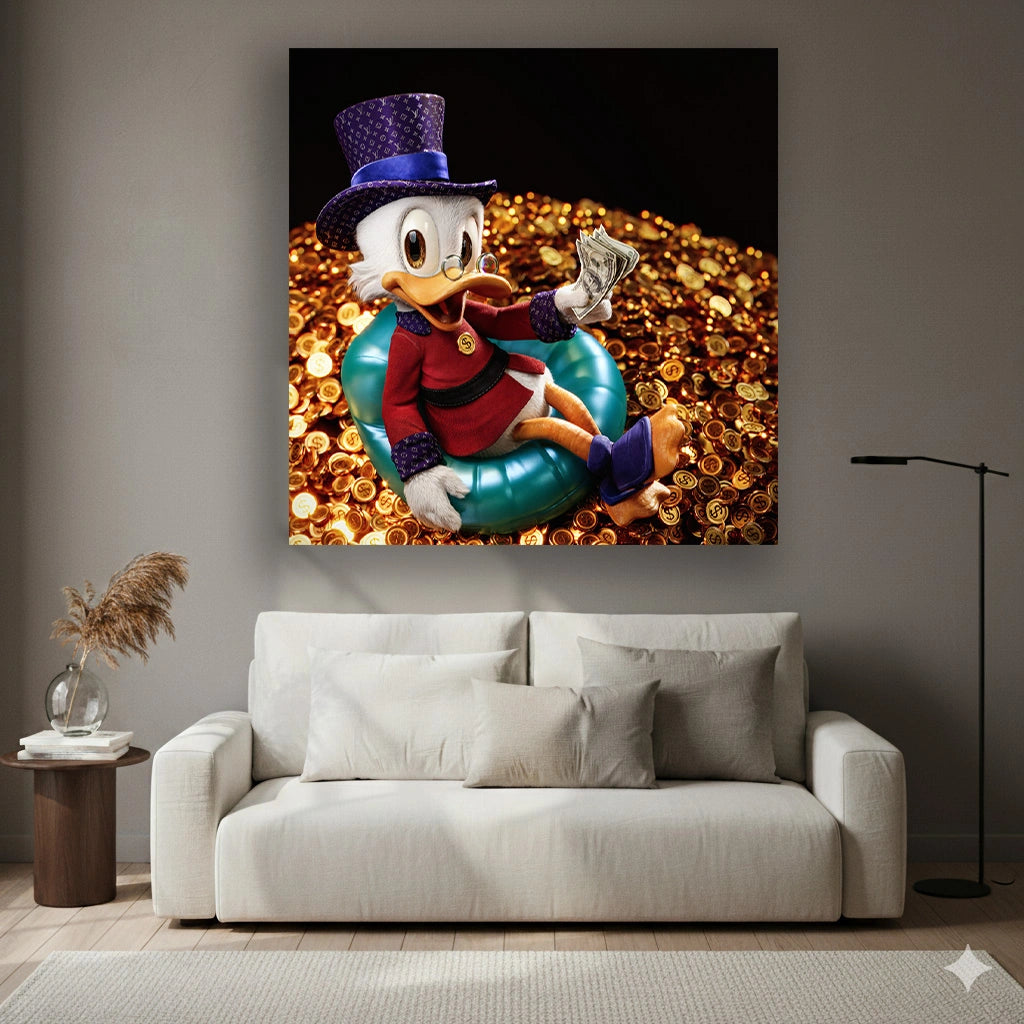 Money Mogul Duck – Luxury Life Pop Art Canvas