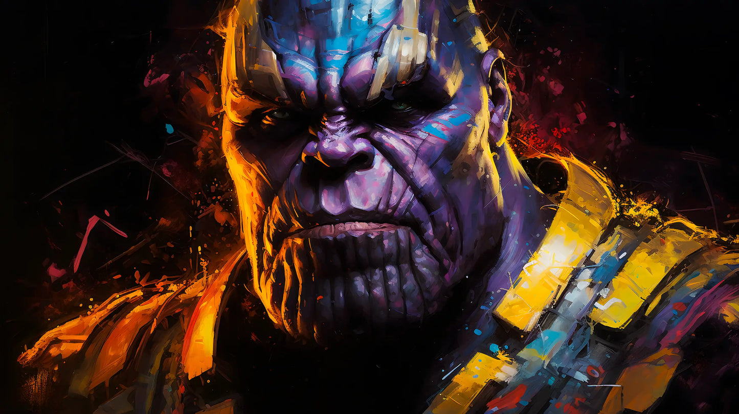 The Mad Titan - Superhero Canvas Wall Art, Comic Book Inspired Canvas Print for Gaming Room & Teen Bedroom (Vibrant Colors)