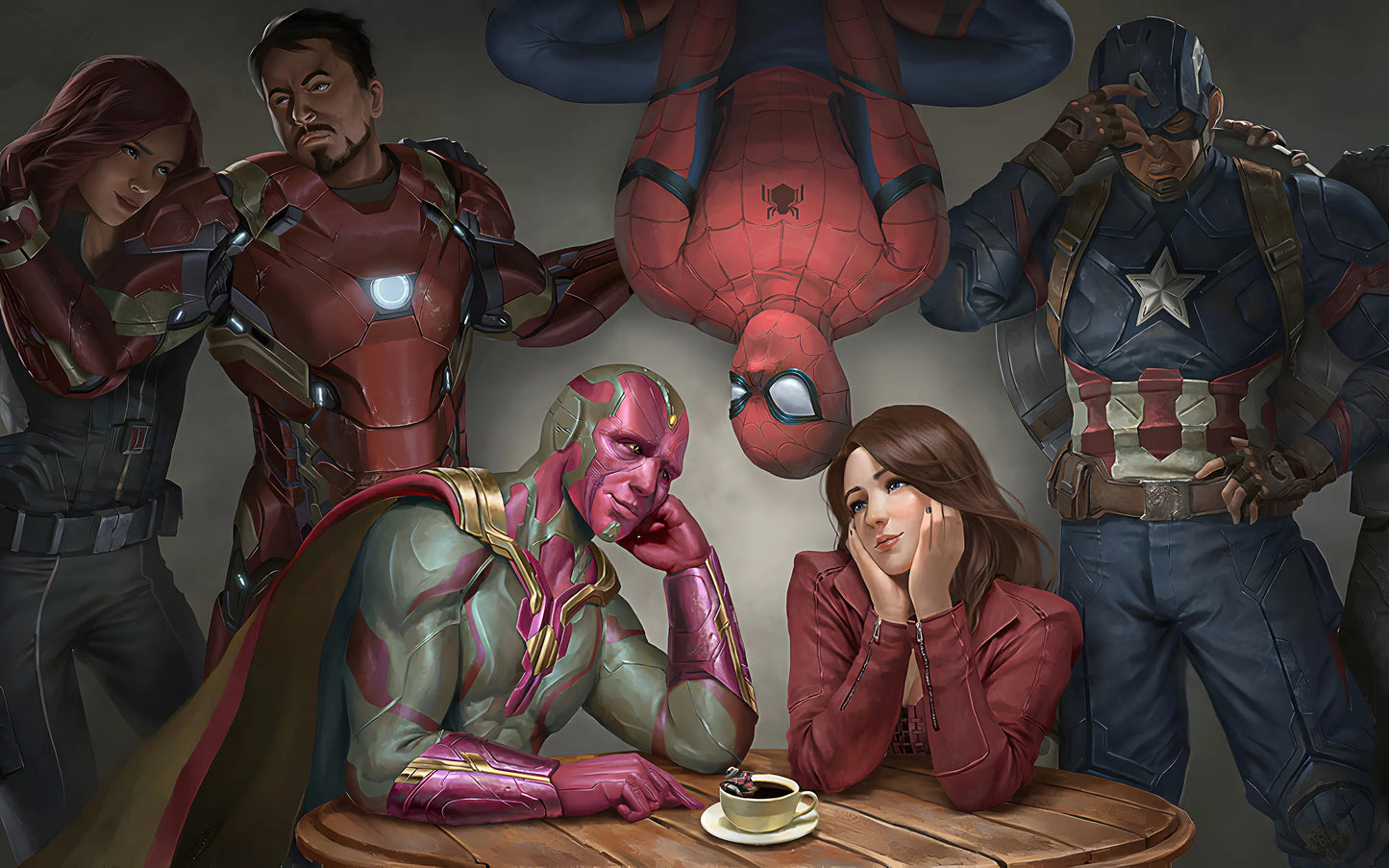 The Syndicate Table - Superhero Canvas Wall Art, Comic Book Inspired Canvas Print for Gaming Room & Teen Bedroom (Vibrant Colors)