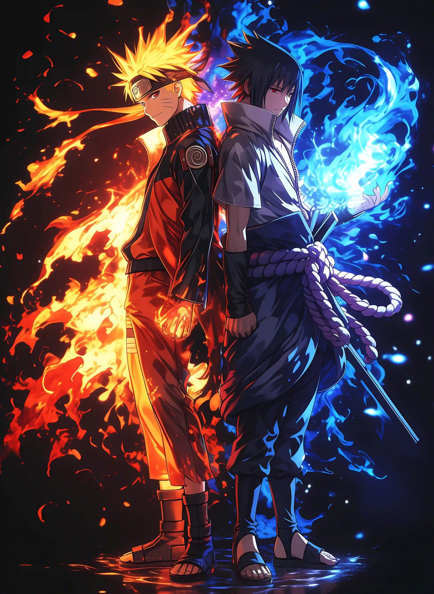 Twin Flames of Destiny - Anime Canvas Wall Art, Premium Manga Poster Print for Gaming Room & Bedroom (Ready to Hang)