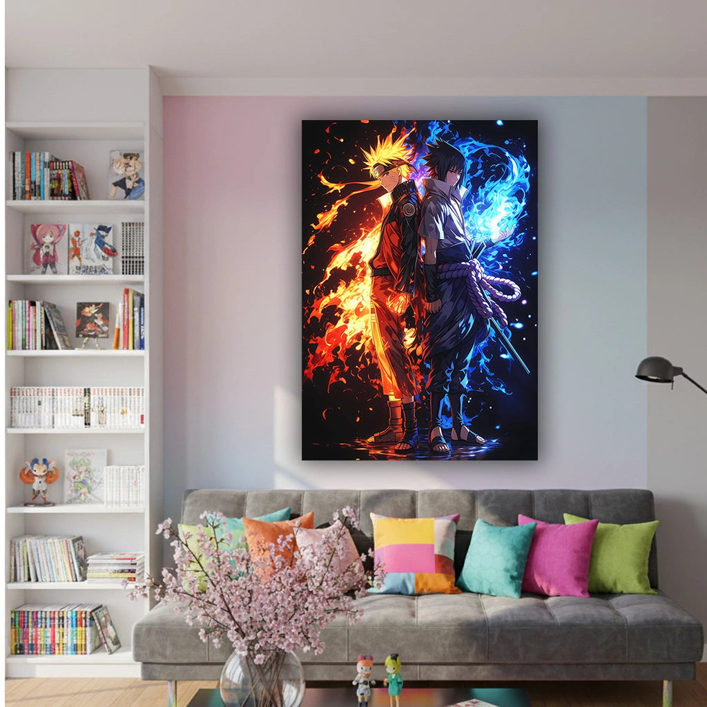 Twin Flames of Destiny - Anime Canvas Wall Art, Premium Manga Poster Print for Gaming Room & Bedroom (Ready to Hang)