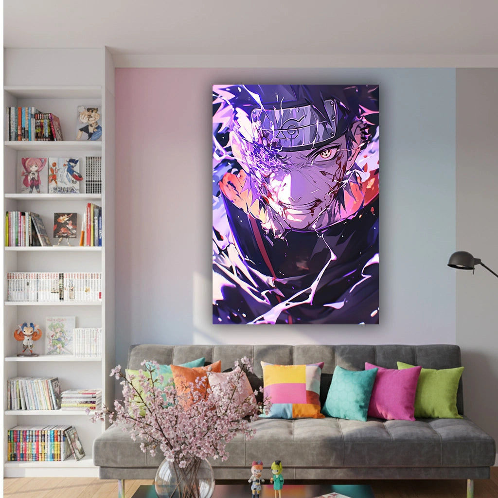 Uchiha Resolve - Anime Canvas Wall Art, Premium Manga Poster Print for Gaming Room & Bedroom (Ready to Hang)
