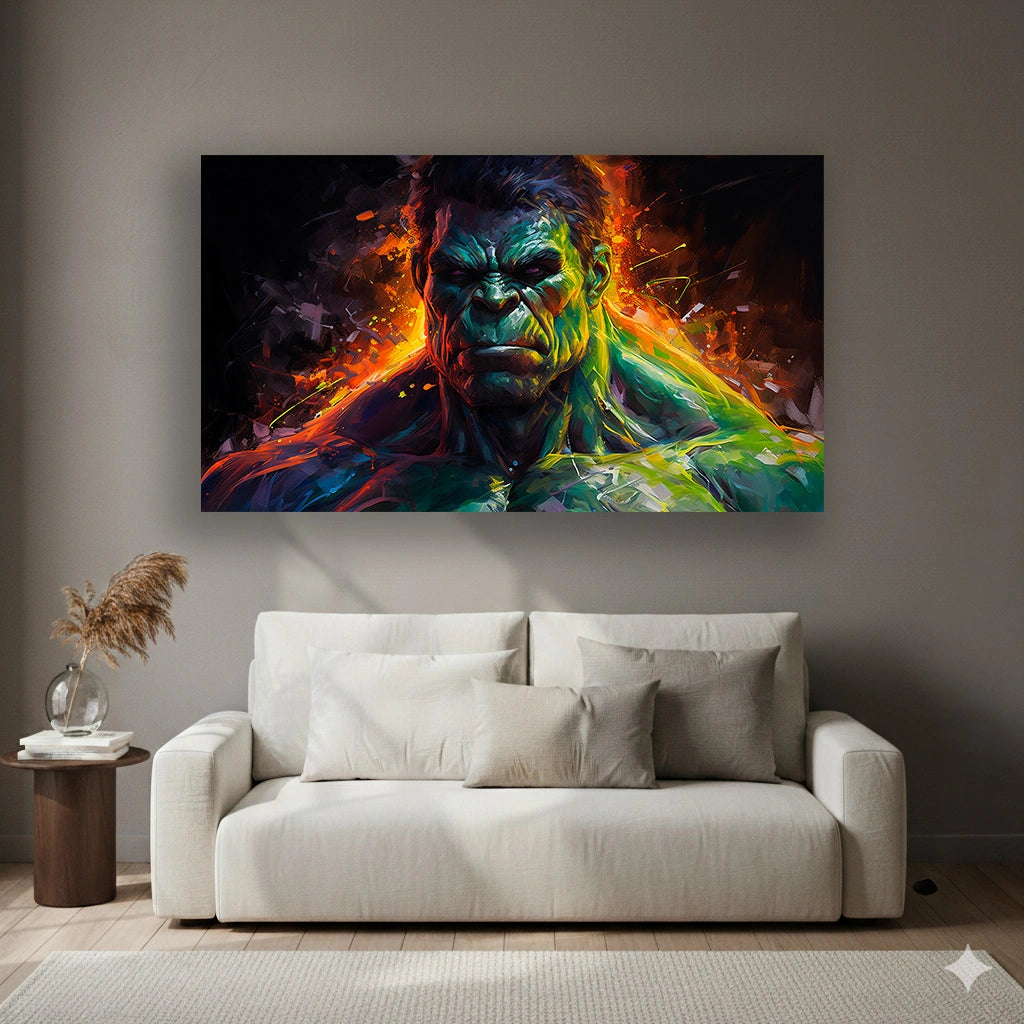 Unstoppable Force - Superhero Canvas Wall Art, Comic Book Inspired Canvas Print for Gaming Room & Teen Bedroom (Vibrant Colors)