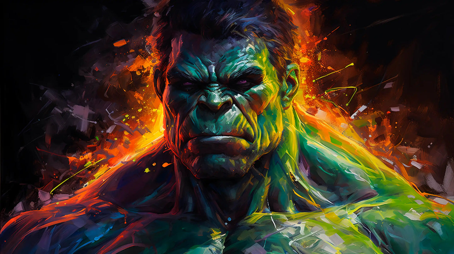 Unstoppable Force - Superhero Canvas Wall Art, Comic Book Inspired Canvas Print for Gaming Room & Teen Bedroom (Vibrant Colors)