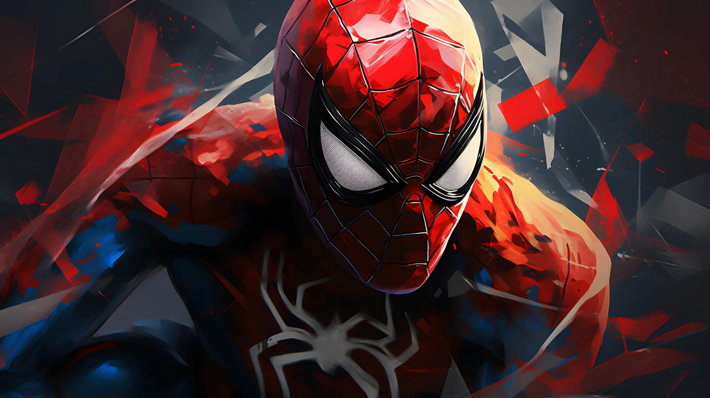 Wall-Crawler’s Web - Superhero Canvas Wall Art, Comic Book Inspired Canvas Print for Gaming Room & Teen Bedroom (Vibrant Colors)